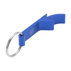 Vue Opener GRS Recycled Aluminium porte-clés de couleur bleu| Krokrodeal