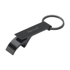Vue Opener GRS Recycled Aluminium porte-clés de couleur noir| Krokrodeal