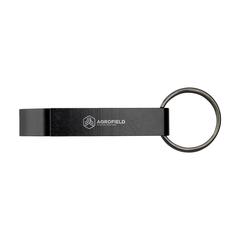 Vue Opener GRS Recycled Aluminium porte-clés de couleur noir| Krokrodeal