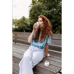Vue BE O Coffee Cup 340 ml gobelet à emporter de couleur beige| Krokrodeal