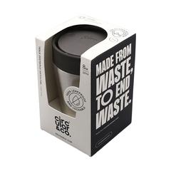 Vue Circular&Co Recycled Stainless Steel Coffee Cup 227 ml de couleur noir| Krokrodeal
