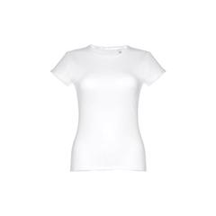 Vue THC SOFIA WH. T-shirt femme en coton ceinturé. Couleur blanche de couleur blanc| Krokrodeal