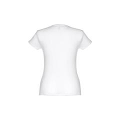 Vue THC SOFIA WH. T-shirt femme en coton ceinturé. Couleur blanche de couleur blanc| Krokrodeal