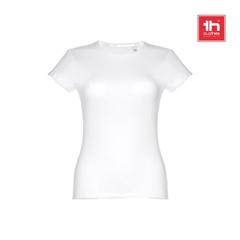 Vue générale THC SOFIA WH. T-shirt femme en coton ceinturé. Couleur blanche | Krokrodeal