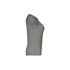 Vue T-shirt ceinturé en coton pour femme - Thc sofia de couleur gris| Krokrodeal