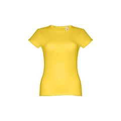 Vue T-shirt ceinturé en coton pour femme - Thc sofia de couleur jaune| Krokrodeal