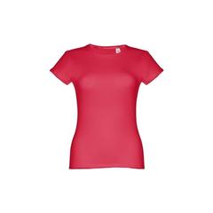 Vue T-shirt ceinturé en coton pour femme - Thc sofia de couleur rouge| Krokrodeal