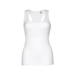 Vue générale THC TIRANA WH. T-shirt sans manches en coton pour femme. Couleur blanche | Krokrodeal