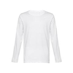Vue T-shirt en coton à manches longues pour hommes - Thc bucharest wh de couleur blanc| Krokrodeal
