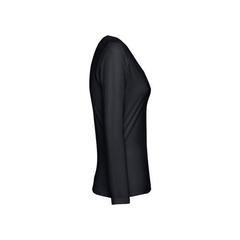 Vue T-shirt ceinturé à manches longues pour femmes en coton - Thc bucharest women de couleur noir| Krokrodeal
