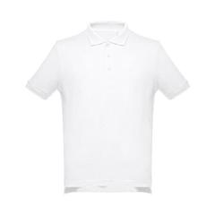 Vue THC ADAM WH. Polo à manches courtes en coton pour hommes. Couleur blanche de couleur blanc| Krokrodeal
