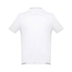 Vue THC ADAM WH. Polo à manches courtes en coton pour hommes. Couleur blanche de couleur blanc| Krokrodeal