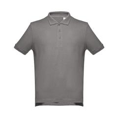 Vue Polo à manches courtes en coton pour hommes - Thc adam de couleur gris| Krokrodeal