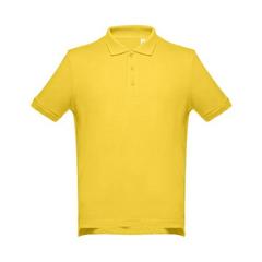 Vue Polo à manches courtes en coton pour hommes - Thc adam de couleur jaune| Krokrodeal