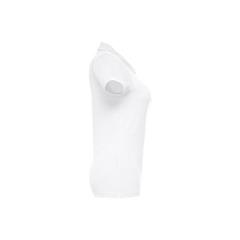 Vue Polo manches courtes ceinturé pour femme en coton cardé - Thc eve wh de couleur blanc| Krokrodeal