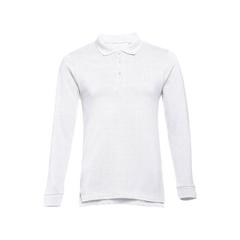 Vue Polo en coton à manches longues pour hommes - Thc bern wh de couleur blanc| Krokrodeal