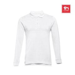 Vue générale Polo en coton à manches longues pour hommes - Thc bern wh | Krokrodeal