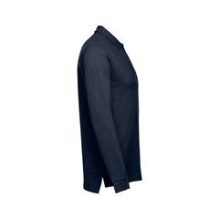 Vue Polo à manches longues en coton cardé pour hommes - Thc bern de couleur bleu| Krokrodeal
