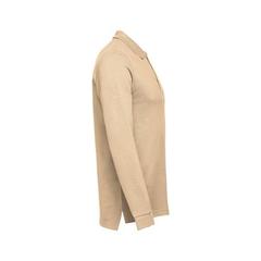 Vue Polo à manches longues en coton cardé pour hommes - Thc bern de couleur marron| Krokrodeal