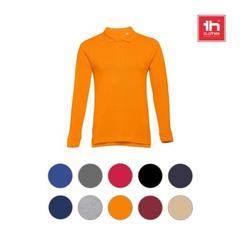Vue générale Polo à manches longues en coton cardé pour hommes - Thc bern | Krokrodeal
