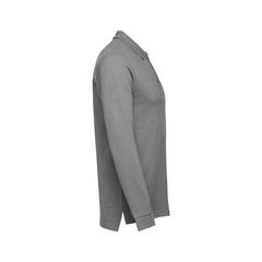 Vue Polo à manches longues en coton cardé pour hommes - Thc bern de couleur gris| Krokrodeal