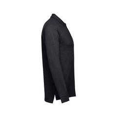 Vue Polo à manches longues en coton cardé pour hommes - Thc bern de couleur noir| Krokrodeal