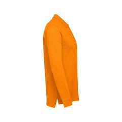 Vue Polo à manches longues en coton cardé pour hommes - Thc bern de couleur orange| Krokrodeal