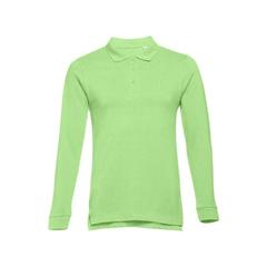 Vue Polo à manches longues en coton cardé pour hommes - Thc bern de couleur vert| Krokrodeal