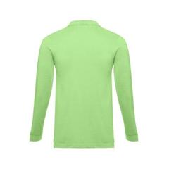 Vue Polo à manches longues en coton cardé pour hommes - Thc bern de couleur vert| Krokrodeal