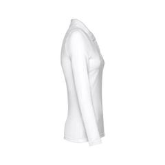 Vue Polo à manches longues pour femmes en coton cardé - Thc bern women wh de couleur blanc| Krokrodeal