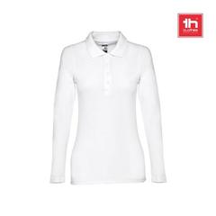 Vue générale Polo à manches longues pour femmes en coton cardé - Thc bern women wh | Krokrodeal
