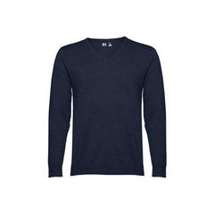 Vue Pull col V pour homme en coton et polyamide - Thc milan de couleur bleu| Krokrodeal
