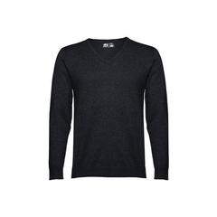 Vue Pull col V pour homme en coton et polyamide - Thc milan de couleur noir| Krokrodeal