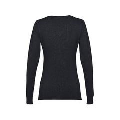 Vue Pull à col V pour femmes en coton et polyamide - Thc milan women de couleur noir| Krokrodeal