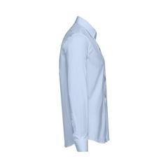 Vue Chemise en popeline à manches longues pour hommes - Thc paris de couleur bleu| Krokrodeal