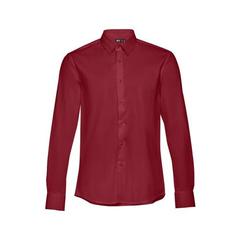Vue Chemise en popeline à manches longues pour hommes - Thc paris de couleur rouge| Krokrodeal