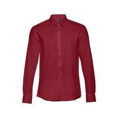 Vue Chemise en popeline à manches longues pour hommes - Thc paris de couleur rouge| Krokrodeal