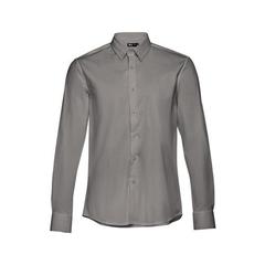Vue Chemise en popeline à manches longues pour hommes - Thc paris de couleur gris| Krokrodeal