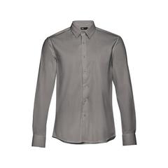 Vue Chemise en popeline à manches longues pour hommes - Thc paris de couleur gris| Krokrodeal