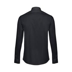Vue Chemise en popeline à manches longues pour hommes - Thc paris de couleur noir| Krokrodeal