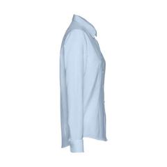 Vue Chemise oxford à manches longues pour femmes - Thc tokyo women de couleur bleu| Krokrodeal