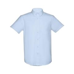 Vue Chemise oxford à manches courtes pour homme - Thc london de couleur bleu| Krokrodeal