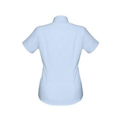 Vue Chemise oxford à manches courtes pour femmes - Thc london women de couleur bleu| Krokrodeal