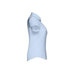 Vue Chemise oxford à manches courtes pour femmes - Thc london women de couleur bleu| Krokrodeal