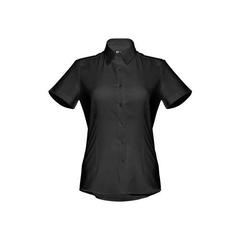 Vue Chemise oxford à manches courtes pour femmes - Thc london women de couleur noir| Krokrodeal