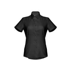 Vue Chemise oxford à manches courtes pour femmes - Thc london women de couleur noir| Krokrodeal