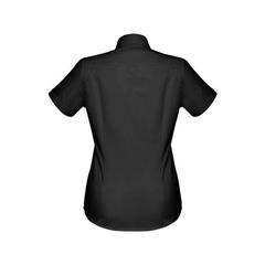 Vue Chemise oxford à manches courtes pour femmes - Thc london women de couleur noir| Krokrodeal
