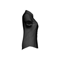 Vue Chemise oxford à manches courtes pour femmes - Thc london women de couleur noir| Krokrodeal