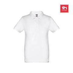 Vue générale THC ADAM KIDS WH. Polo à manches courtes pour enfants (unisexe). Couleur blanche | Krokrodeal