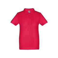 Vue Polo à manches courtes en coton pour enfants (unisexe) - Thc adam kids de couleur rouge| Krokrodeal